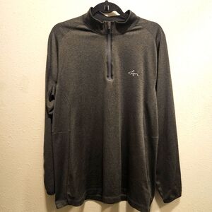 Greg Norman Play Dry 1/4 Zip Mens Green Long Sleeve Mock Neck Pullover Size M